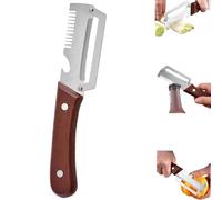 Multifunctional Vegetable Peeler,Upgrade 3-in-1 Multi-Functional Kitchen Tool with Bottle Opener and Green Onion Shredde for Potato, Fruit, Carrot, Sugarcane (Brown,1 pc)
