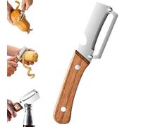 Multifunctional Vegetable Peeler, Zero Snag Wooden Peeler for Fruit Apple Potato Pumpkin Papaya (Wooden Handle,1Pcs)