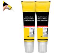 Multifunctional Waterproof White Caulk with Scraper,Stronger Adhesion Caulking Sealant for Kitchen Bathroom,Sink Caulking Sealant,White Caulking Silicone Waterproof,Quick-Drying Shrink Crack Proof (2)