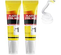 Multifunctional Waterproof White Caulk with Scraper,W-aterproof Caulk & Seal Silicone Sealant,Squeeze Tube Waterproof Silicone Sealant for Kitchen Bathroom, Suitable for Kitchen & Bathroom (2 pcs)