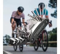 Multiherramienta 16 en 1 para bicicleta, kit de herramientas de reparación de bicicletas con llaves hexagonales, destornilladores, llaves de enchufe, llave de radios y llave sólida, portátil, duradero