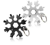 Multiherramienta Copo de Nieve,2 Pcs 18-en-1 Snowflake Multi Tool Copo de Nieve Destornillador Abrebotellas Multi Herramienta para Exterior Viaje Camping