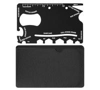 Multiherramienta De 1 Pieza, Herramienta Para Tarjetas De Acero Inoxidable Con Estuche De Cuero, Mini Llave, Multiherramienta Para Exteriores, Herramienta De Bolsillo Multiusos