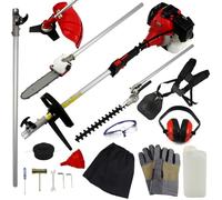 Multiherramienta inalámbrica para jardín, 5 en 1, cortasetos de largo alcance, motosierra, cortador de hierba, barra de extensión, gasolina, 52 cc, 1,6 kW, 3 HP, 9000 rpm, equipo de seguridad sin 2