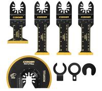 Multiherramienta oscilante de titanio 7 piezas de corte de inmersión, cuchillas multiherramienta para metal, madera, clavos, tornillos, liberación rápida universal, kits de cuchillas multiherramienta