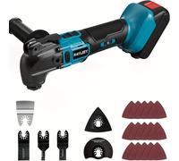 Multiherramienta oscilante inalámbrica, disponible como kit con batería incluida o solo la herramienta, con una herramienta oscilante sin escobillas de 6 velocidades para esmerilar y pulir