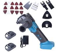 Multiherramienta oscilante para batería de 18 V, inalámbrica, sin escobillas, multifunción, 6 accesorios de velocidad variable para cortar lijadora eléctrica