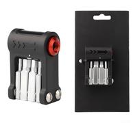 Multiherramienta portátil 9 en 1 para reparación de mini bicicletas con llave hexagonal, puntas de destornillador y boquilla de inflado para válvulas Presta y estándar