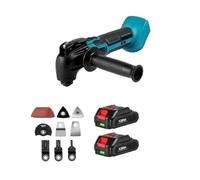 Multiherramientas Oscilantes De 18V, Ajuste Inalámbrico 6 Engranajes, Recortadora Carpintería, Pala, Herramientas Corte For Batería Columpio Flexible(2 Battery)