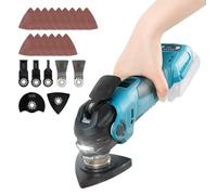 Multiherramientas oscilantes inalámbricas para batería Makita de 18-20 V, motor sin escobillas de 300 W, 5 velocidades variables para raspar, lijar, cortar madera (para batería MK)