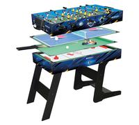 DEVESSPORT Multijuego Plegable 4 en 1 Sport Arena | Futbolín, Billar, Air Hockey y Ping Pong | Mesa de Juegos Multijuegos Plegable con Accesorios Incluidos