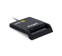 TOOQ TQR-211B - Lector Externo de DNI Electrónico y Tarjetas Inteligentes (DNIe), USB 2.0 con Conector USB-C, Compatible con Mac y Windows (España), Color Negro