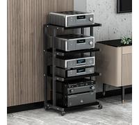 Multima - Soporte con ruedas o soporte para consola de juegos, estante esquinero con estantes Sto versátil para cine en casa y configuración de juegos