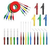 Multimeter Test Leads Kit, Professional Multitester Clip Leads, 25 piezas Complete Kit with Test Clamps and Wire Piercing Probes, Durable Electrical Testing Tool for Multimeter, Voltmeter