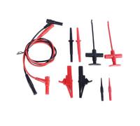 Multimeter Test Probe Kit | 4mm Banana Connector & Silicone Insulated Leads | Heat/Cold Enduring Test Clips for Electronics/Automotive/HVAC | 10 - Piece Set with 60cm Cables