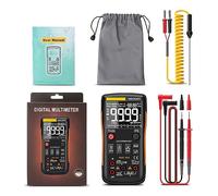 Multímetro Digital 9999 Probador Analógico True Profesional DIY Transistor Capacitor NCV Testers Medidor Lcr Lectura Rápida Precisa Sencilla(Q1 Orange)