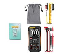 Multímetro Digital 9999 Probador Analógico True Profesional DIY Transistor Capacitor NCV Testers Medidor Lcr Lectura Rápida Precisa Sencilla(Q1 Orange min)