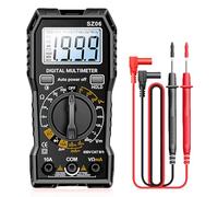 Multímetro digital, comprobador de tensión de 600 V, voltímetro, medidor de continuidad, medidor de corriente, con soporte plegable y cables de medición para voltaje AC/DC, corriente CC, continuidad,