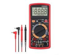 Multímetro digital con verdadero RMS, pantalla HD grande, detección NCV, retroiluminación, protección de doble fusible para reparación de electricistas y uso profesional, rojo y negro