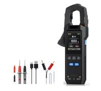 Multímetro digital de pinza DMC-100 de 10000 cuentas for corriente alterna y CC, recargable por USB, 600 A, con pinza amperimétrica y medidor NCV.