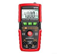 Multímetro digital de rango automático CA/CC probador de resistencia de corriente con LCD | ABS/silicona, detección NCV, portátil para inspección eléctrica y reparación (rojo)