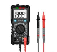 Multímetro digital DM91 con pantalla LCD, rango automático/manual, voltaje de 600 V CA/CC, corriente de 10 A, resistencia, diodo, paso, linterna LED, apagado automático para electricistas