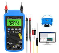 Multímetro Digital, INFURIDER YF-90EPC 4000 Cuentas Voltímetro Amperímetro de Rango Automático DMM para CA CC Volt, Amp, Ohm, Cap, Temp, Prueba de Batería con Conexión USB a PC