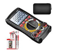 Multímetro Digital | Kit Analizador de Batería para Coche | Voltímetro de Corriente Continua y - Para Aplicaciones Eléctricas en Automoción, Circuitos, Tomas de Corriente, Hogar, Taller, Garaje e