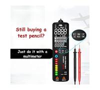 Multímetro digital, LADO B Mini Multímetro Digital LCD Voltímetro Del Probador Detector Profesional DC AC Voltaje Ohm Continuidad Hz SIN VALOR COMERCIAL Sin Contacto(ADMS1)