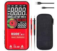 Multímetro digital, Multímetro digital 9999 Cuenta de 3.5 "Pantalla color LCD DC CA Voltaje voltaje con capacitancia Medidor diodo NCV OHM HZ Continuity Tester(With Battery Red)