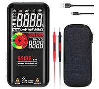 Multímetro digital, Multímetro digital 9999 Cuenta de 3.5 "Pantalla color LCD DC CA Voltaje voltaje con capacitancia Medidor diodo NCV OHM HZ Continuity Tester(With Battery Black)