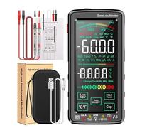 Multimetro Digital, Multímetro inteligente táctil de alta gama, 6000 cuentas, recargable, comprobador de voltaje CA/CC, herramienta de corriente(683 Black)