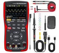 Multimetro Digital, Multímetro osciloscopio 3 en 1 con pantalla IPS de 3,5 pulgadas, 25000 cuentas, ancho de banda de 50 MHz de doble canal, 280 MSa/s de alta resolución.