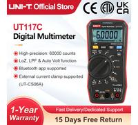 Multímetro Digital profesional UNI T UT117C AC DC, voltímetro, amperímetro, UT-CS06A, probador de electricista, medidor de frecuencia RMS verdadero UT117C