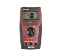 Testboy 3000 multímetro digital con detector de rotura de cable, CAT IV (linterna LED, rango automático, retención de datos, carcasa de plástico ABS), rojo/negro