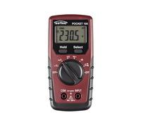 Testboy Pocket 100 multímetro digital universal (pequeño y compacto, medición de voltaje de hasta 600 V CA/CC, rango automático, retención de datos, CAT III 600 V), rojo/negro