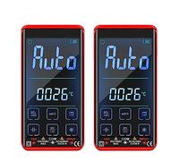 Multímetros Multímetro Táctil Automático Multímetro Digital Inteligente Electricista Profesional Ohm Capacitancia 10A AC DC Multímetro(2Pcs Touch Red)