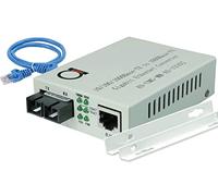 Multimode Gigabit Fiber Media Converter - Built-In Fiber Module 2 km (1.24 miles) SC â€" to UTP Cat5e Cat6 10/100/1000 RJ-45 â€" Auto Sensing Gigabit or Fast Ethernet Speed - Jumbo Frame - LLF Support