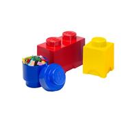 Room Copenhagen 40140001 Multipack de Ladrillos de Almacenamiento de Lego, pequeño. Cajas de almacenaje apilables. Conjunto de 3 Piezas, Multicolor, One Size, 3