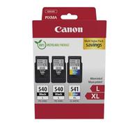 Multipack de tinta y papel Canon - Cartuchos de tinta originales PG-540L/CL-541XL - Paquete de 3 (2 x Negro L, 1 x Color XL) y papel fotográfico 4x6 (50 x hojas)