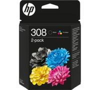 HP Paquete de 2 Cartuchos de Tinta Original 308 negra/tricolor