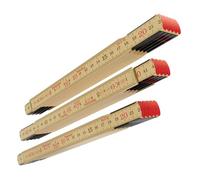 Multipack Metro plegable de 2m con 3 unidades I Hecho de abedul pubescente I Made in Sweden I Metros plegables con articulaciones de acero sueco I Clase III de la UE I Hultafors I 100004