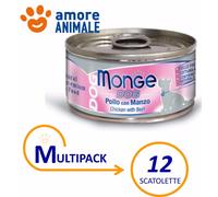 Multipack Monge Perro Natural Pollo Con Carne 95 Gr Comida Húmeda Para Perro