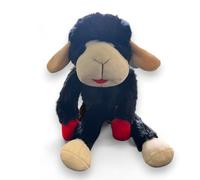 Multipet Juguete de peluche para perro de 14 pulgadas con chuleta de cordero negro - Compañero suave y duradero para mascotas