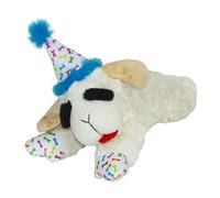 Multipet Lamb Chop - Juguete para Perro con Sombrero de cumpleaños, Azul, 10.5 Pulgadas