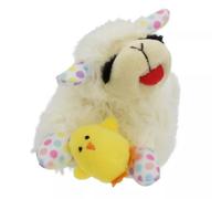 Multipet Lamb Chop Mini Spring Chick - Juguete para perro con lunares, 6 pulgadas