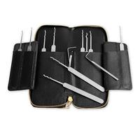 MULTIPICK ELITE 13 Set profesional de ganzúas BOGOTA - [13 Piezas incl. funda de cuero] Made in Germany - Ganzua Lockpicking - Kit cerrajero para abrir puertas - Herramienta - Accesorios cerraduras