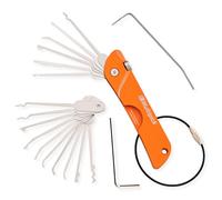 MULTIPICK Navaja de Bolsillo Naranja [7 herramientas | +10 cuchillas] Ganzua Suiza - Ganzuas - Lockpicking Set - Juego Ilaves Bumping - Ganzua de Arrastre - Ilaves Maestras para Abrir Cerraduras