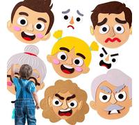 Multiplayer Game Felt Emoticon Kit - Sensory Face Building Set for Kids | Soft Hook and Loop Fabric with Mix and Match Pieces & Storage Pouch for Park, Car, Outdoors Home
