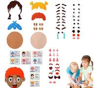 Multiplayer Game Felt Emoticon Kit - Sensory Face Building Set for Kids | Soft Hook and Loop Fabric with Mix and Match Pieces & Storage Pouch for Park, Car, Outdoors Home